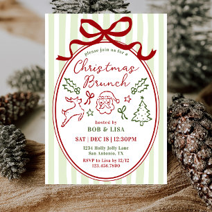 Convites Natal Santa Coquette Laço Brunch de Natal