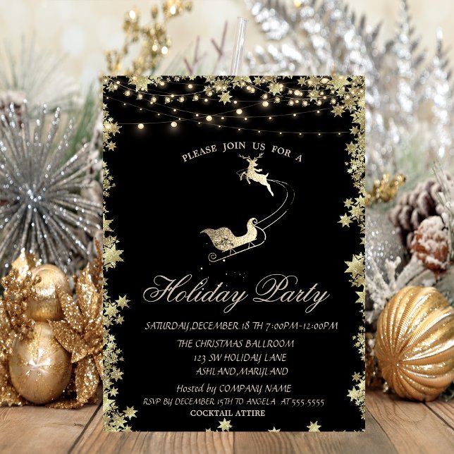 Convites Natal Sleigh Reindeers é Natal (Criador carregado)