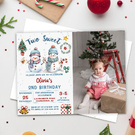 Convites Natal Snowman - Duas Fotografias de segundo aniver