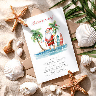 Convites Natal Tropical Divertido em Julho