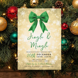 Convites Natal Verde Dourado Jingle Mingle Inverno Maravilh