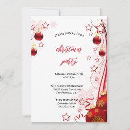 Convites Natal vermelho festivo e inverno branco