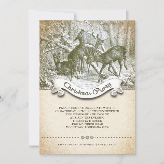 Convites Natal vintage (Frente)