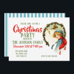 Convites Natal vintage Boy<br><div class="desc">garoto natal adolescente jovem, flocos de neve românticos de x mas frios, pintura paisagem, anjo de sorriso, adoráveis crianças felizes, engraçadinhas, crianças de vintage com aquarela, criança de neve de feliz de inverno, desenho bonito, arte adolescente com aquarela retrô, Natal de celebração de desenho animado, jovem de natal adolescente, ...</div>