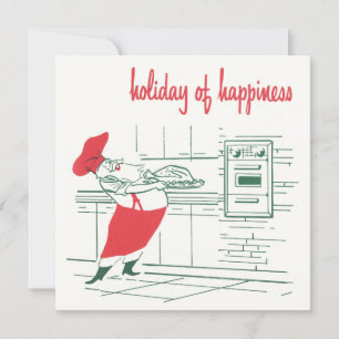 Convites Natal vintage, cozinheiro chefe de Papai Noel e