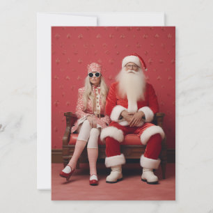 Convites Natal Whimsical Duo: Papais noeis e Sra. Claus