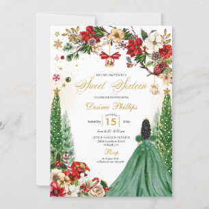 Convites Natal Winter Poinsettia Princess Sweet