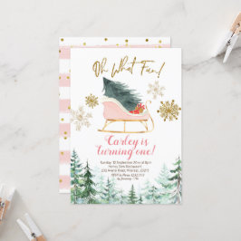 Convites Natal Winter Sleigh Oh Que Divertido Primeiro Aniv