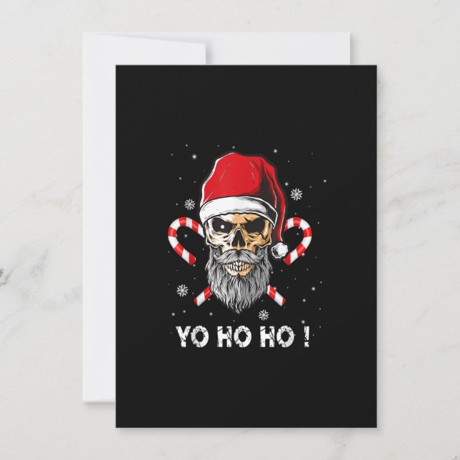 Convites Natal Yo ho ho ho Pirata Papais noeis Engraçados P (Frente)