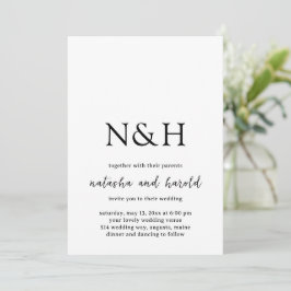 Convites Natasha Monograma Modern Wedding