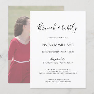 Convites Natasha Rustic Calliografia Foto Brunch & Bubble