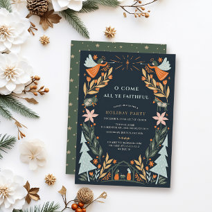 Convites Natividade Anjos Marinho Festa de Natal Azul