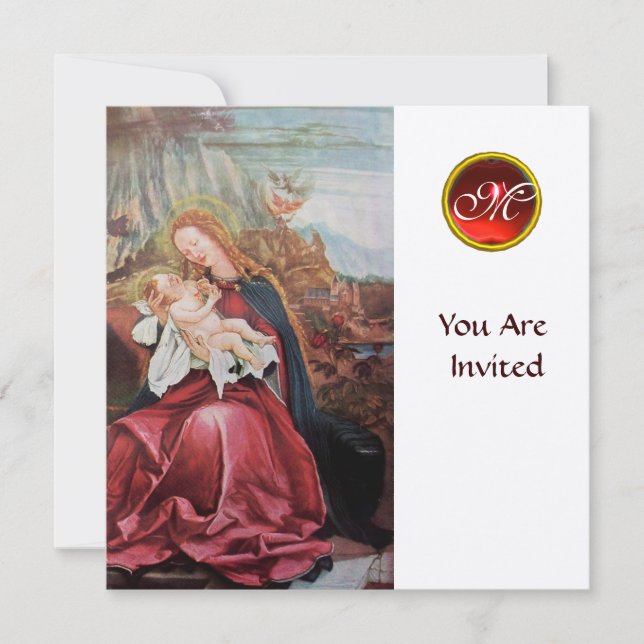 CONVITES NATIVIDADE COM ANJOS - MÁGICA DO MONOGRAMA DE NATA (Frente)