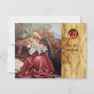 CONVITES NATIVIDADE COM ANJOS - MÁGICA DO MONOGRAMA DO