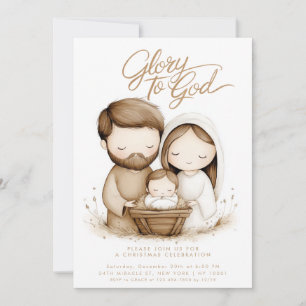 Convites Natividade Menino Jesus Glória a Deus Natal