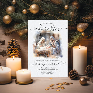 Convites Natividade Natal com menino Jesus, Maria e José