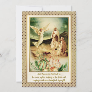 Convites Natividade Pastores & Anjos Natal Dourado