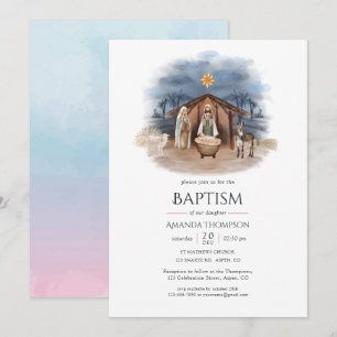 Convites Natividade Religiosa de Natal Jesus