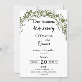 Convites Natural Classic Greenery Wedding Anniversary