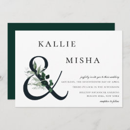 Convites Natural Greenery Ampersand Wedding