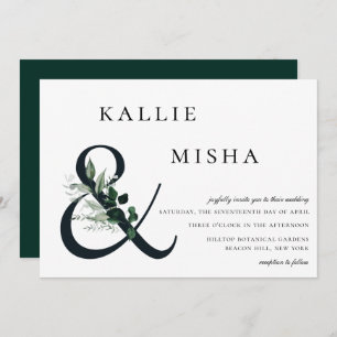 Convites Natural Greenery Ampersand Wedding