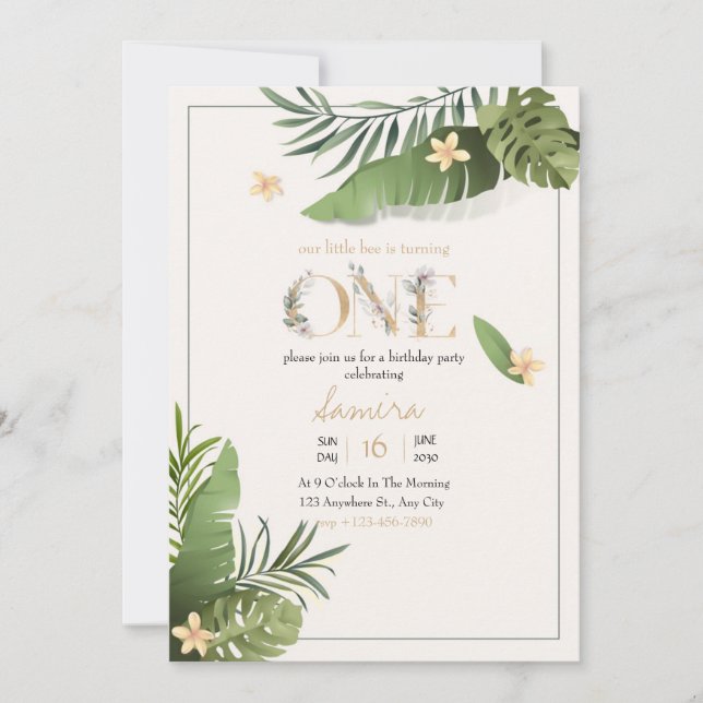 Convites Nature birthday invitation template flowers invite (Frente)