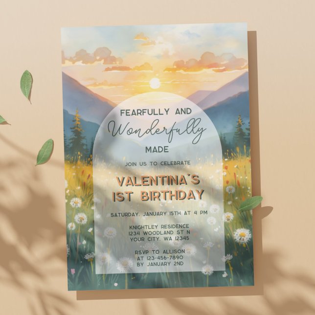 Convites Nature Fearfully & Wonderfully Made Bible Birthday (Criador carregado)
