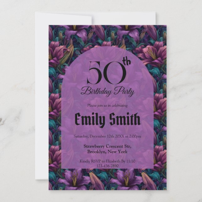 Convites Nature Inspired Lilies Inspired 30Th Birthday (Frente)