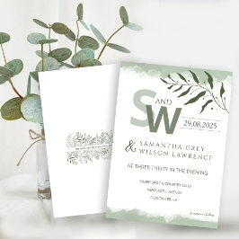 Convites Nature inspired Minimalist Wedding Invitation