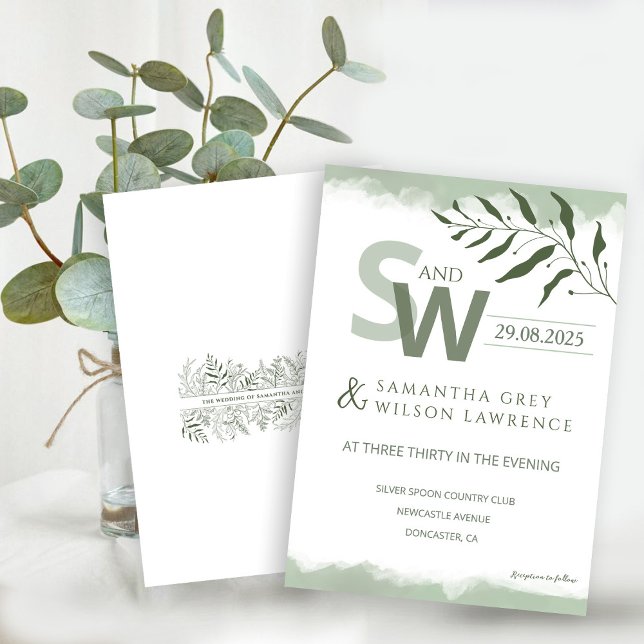 Convites Nature inspired Minimalist  Wedding Invitation (Criador carregado)