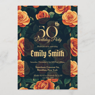 Convites Nature Inspired Rose Charm Surprise Birthday Party