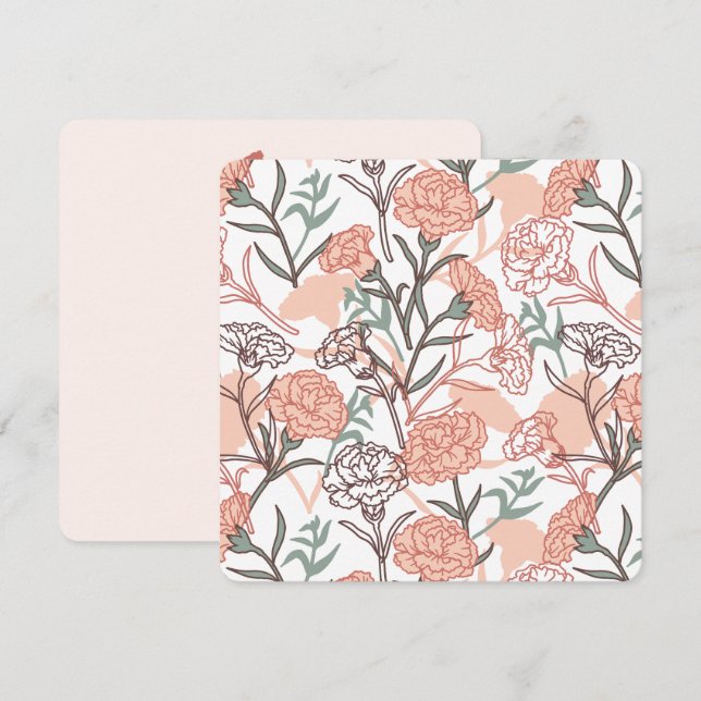 Convites Nature Inspirou Floral: Padrão De Flor De Cravos (Frente/Verso)
