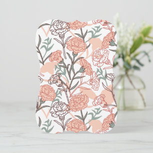 Convites Nature Inspirou Floral: Padrão De Flor De Cravos