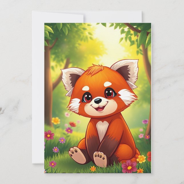 Convites Nature’s Hug in a Cute Red Panda (Frente)