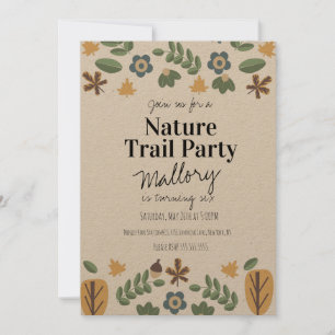 Convites Nature Trail Woods Acorn Birthday Rustic