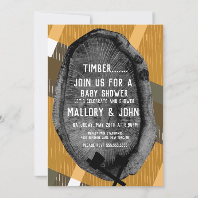 Convites Nature Trail Woods Adventure Lumbarjack Fall (Frente)