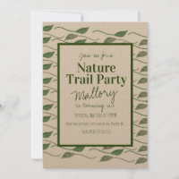 Nature Trail Woods Leaf Birthday Rustic