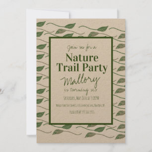 Convites Nature Trail Woods Leaf Birthday Rustic
