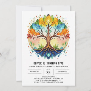 Convites Nature Whimsical Tree Life Birthday