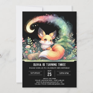 Convites Natureza divertida Fox Birthday digital