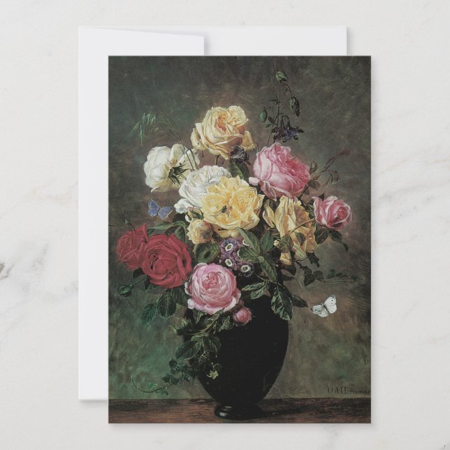 Convites Natureza Morta com Flores em Vaso por Olaf Hermans (Frente)