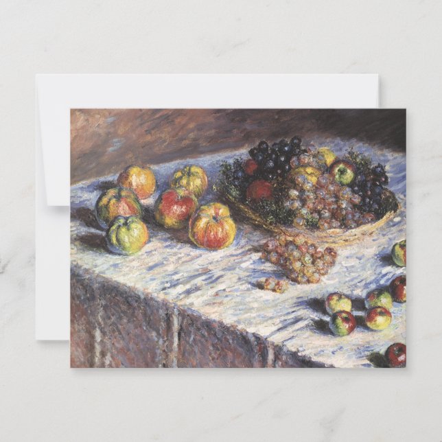 Convites Natureza-morta com Maçãs e Uvas de Claude Monet (Frente)