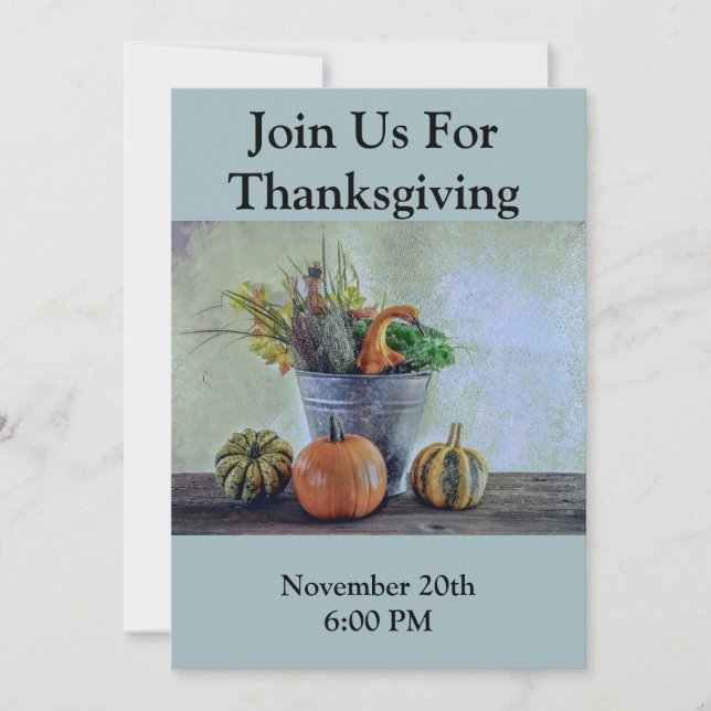 Convites Natureza-morta de outono com abóboras e flores (Frente)