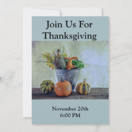 Convites Natureza-morta de outono com abóboras, flores