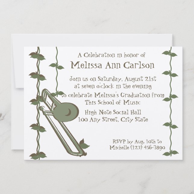 Convites Natureza Musical/Trombone (Frente)