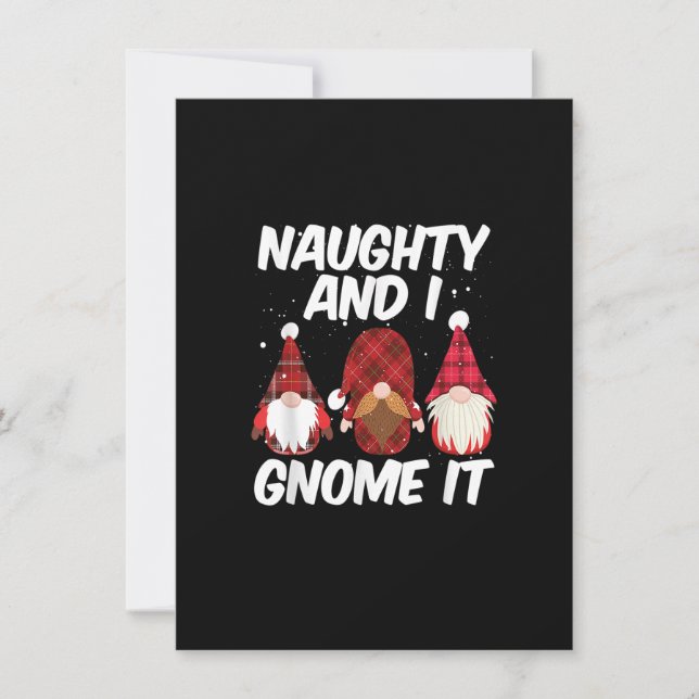 Convites Naughty And I Gnome It Nordic Gnomes Christmas Nau (Frente)