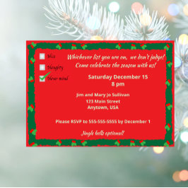 Convites Naughty Nice Never mind Holiday