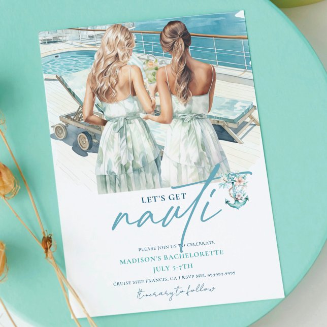 Convites Nauti Bachelorette, Vamos de cruzeiro (Criador carregado)