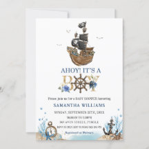 Náutica Pirata Navio Ahoy É um Chá de fraldas