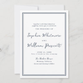 Convites Nautical Navy Stripe Wedding Invitation